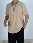 Lycralı Bej T-Shirt - 3