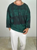 Yeşil Batik Fakir Kol T-Shirt - 1