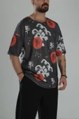 Çin Ağacı Desenli Oversize T-Shirt - 2