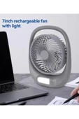 Auhma Aufn01 7 İnç Şarjlı Masaüstü Vantilatör LED Işıklı Sessiz 3 Kademeli - 2