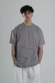 Gri Halat Detaylı Tasarım T-Shirt - 2