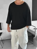 Fakir Kol Siyah Bohem T-Shirt - 1