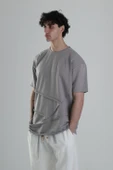 Gri Halat Detaylı Tasarım T-Shirt - 3