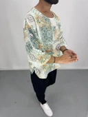 Erkek Fakir Kol Keten T-Shirt - 1