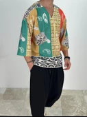 Etnik Desenli Fakir Kol T-Shirt - 2