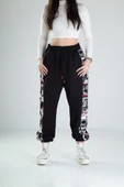 Çizgi Roman Desenli Siyah Jogger - 1