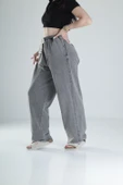 Oversize Yıkamalı Koyu Gri Eşofman - 3
