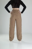 Aerobin Keten Kumaş Kahve Baggy Pantolon - 4
