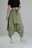 Oversize Şalvarlı Haki Jogger Pantolon - 1