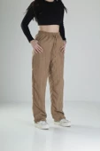 Aerobin Keten Kumaş Kahve Baggy Pantolon - 2