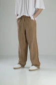 Aerobin Keten Kahve Baggy Pantolon - 2