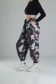 Chinese Kuş Desenli Pileli Jogger - 2