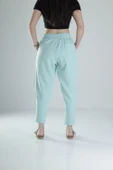 Double Face Liktalı Su Yeşili Pantolon - 4
