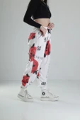Beyaz Çin Ağacı Desenli Jogger Pantolon - 3