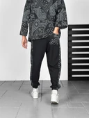 Etnik Desenli Şeritli Jogger Pantolon - 4