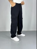 Erkek Premium Kalite Siyah Kargo Pantolon - 2