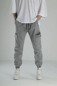 Premium Kalite Gri Jogger Pantolon - 1