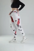 Beyaz Çin Ağacı Desenli Jogger Pantolon - 2