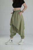 Oversize Şalvarlı Haki Jogger Pantolon - 2