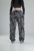 Rahat Kesim Desenli Baggy Pantolon - 1