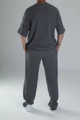 Antrasit Bürümcük Kumaş Oversize Takım - 6