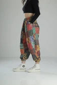 Yama Desenli Rahat Kesim Bürümcük Jogger Pantolon - 2