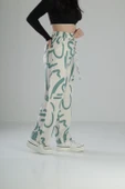 Yeşil Etnik Desenli Baggy Pantolon - 3