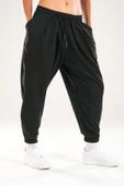 Paça Lastikli Pileli Siyah Jogger Pantolon - 3