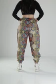 Etnik Desenli Pileli Jogger Pantolon - 4