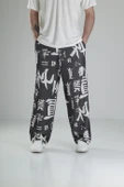 Chinese Desenli Baggy Pantolon - 1