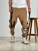 Premium Kalite Yazlık Bej Paraşüt Kumaş Jogger - 6