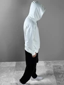Üç İplik Beyaz Thomas Hoodie - 2