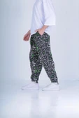 Sosyal Desenli Pileli Jogger - 2