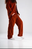 Kadife Bordo Oversize Takım - 3