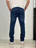 Premium Kalite Regular Kalıp Lacivert Likralı Kot Pantolon - 4