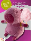 Yumuşacık ve Gerçekçi: 25 cm Pembe Pamuk Şeker  Cappybara Peluş Oyuncak - 1