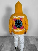 Üç İplik Şardonlu Baskılı Hollywood Hoddie - 4