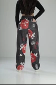 Japon Çiçeği Desenli Baggy Pantolon - 4