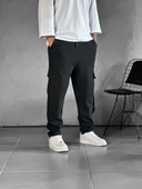 Kargo Cepli Chinese Detaylı Siyah Baggy Pantolon - 5