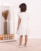 Serkon Kız Çocuk Brode Çiçek Nakışlı Elbise - 11