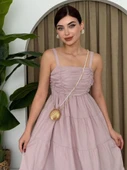 Harpster Göğsü Büzgülü Elbise - 3
