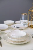 Kütahya Porselen Bone Luz Form Yemek Takımı Altın 32 Parça 6 Kişilik - 3
