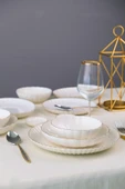 Kütahya Porselen Bone Luz Form Yemek Takımı Altın 32 Parça 6 Kişilik - 8