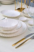 Kütahya Porselen Bone Luz Form Yemek Takımı Altın 32 Parça 6 Kişilik - 1