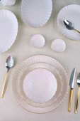 Kütahya Porselen Bone Luz Form Yemek Takımı Altın 32 Parça 6 Kişilik - 6