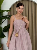 Harpster Göğsü Büzgülü Elbise - 1