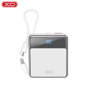 XOPR224 38.5W PD Hızlı Fast Dahili TYPE-C (USB-C) / Lightning Kablolu USB-A 3 Çıkışlı Gösterge Ekranlı 10000 Mah Powerbank Şarj Aleti - 1