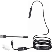 Ayt Powermaster 3in1 Micro Usb Type C Pc 8 Mm Işıklı 5 Metre Endeskop Yılan Kamera - 1