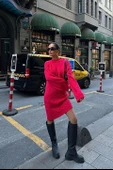 Melanie Örgü Desen Mini Elbise 2537-02 - 5