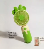 Cartoon USB Şarjlı El Fanı I Mini Taşınabilir Fan I Yaz Serinleticisi I Vantilatör I Taşınabilir Fan - 2
